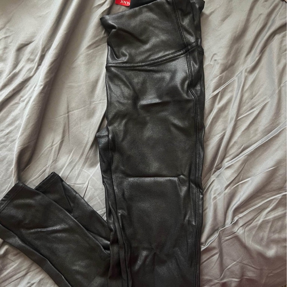 SPANX Black Faux Leather Leggings